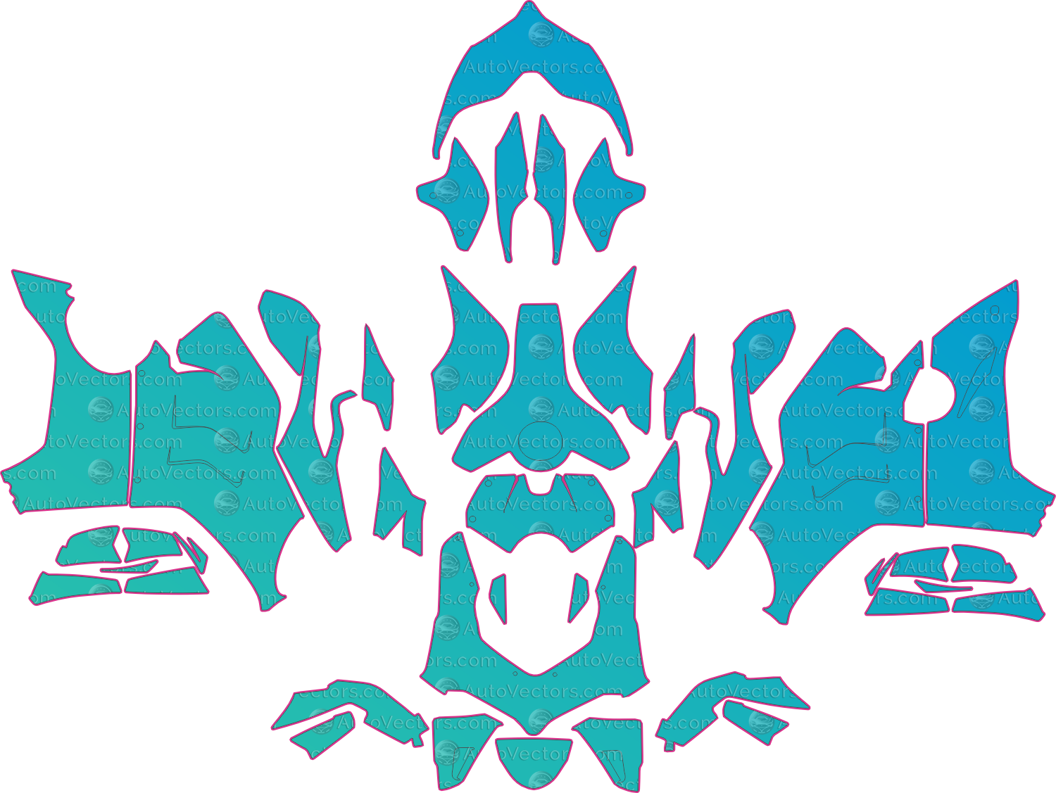 Ducati Panigale V4R (From 2021) Moto – motorcycle pre-cut PPF pattern templates, instant digital download vector cut files (CDR, AI, PDF, SVG)