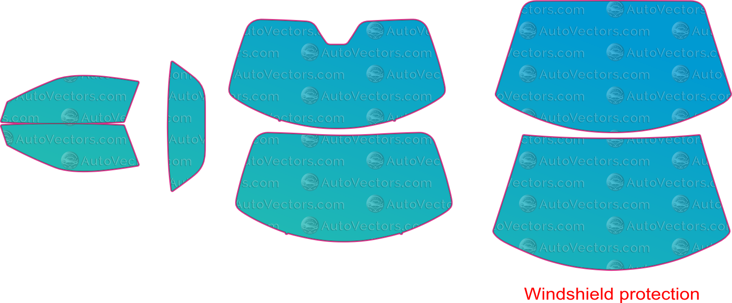Ferrari 12Cilindri (From 2025) Convertible – window tint pre-cut templates, instant digital download vector cut files (CDR, AI, PDF, SVG)