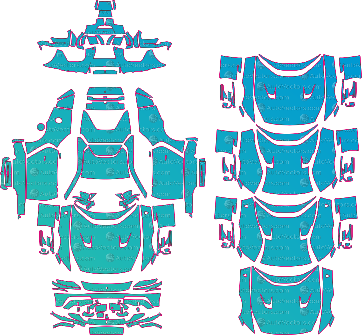 Ferrari 12Cilindri F167 (From 2025) Coupe Pre-Cut PPF Pattern Templates – pre-cut PPF pattern templates, digital download vector files (CDR, AI, PDF, DXF, SVG)