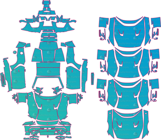 Ferrari 12Cilindri Spider F167 (From 2025) Convertible Pre-Cut PPF Pattern Templates – pre-cut PPF pattern templates, digital download vector files (CDR, AI, PDF, DXF, SVG)