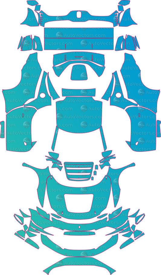 Ferrari 296 Challenge F171 (From 2025) Coupe Pre-Cut PPF Pattern Templates – pre-cut PPF pattern templates, digital download vector files (CDR, AI, PDF, DXF, SVG)