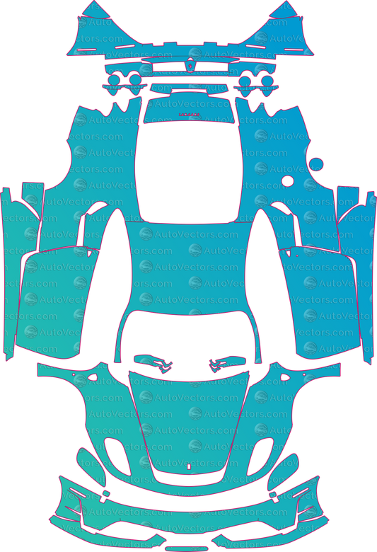 Ferrari 430 Scuderia F131 (From 2007) Coupe Pre-Cut PPF Pattern Templates – pre-cut PPF pattern templates, digital download vector files (CDR, AI, PDF, DXF, SVG)
