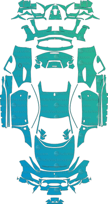 Ferrari 488 Pista F142M (From 2018) Coupe Pre-Cut PPF Pattern Templates