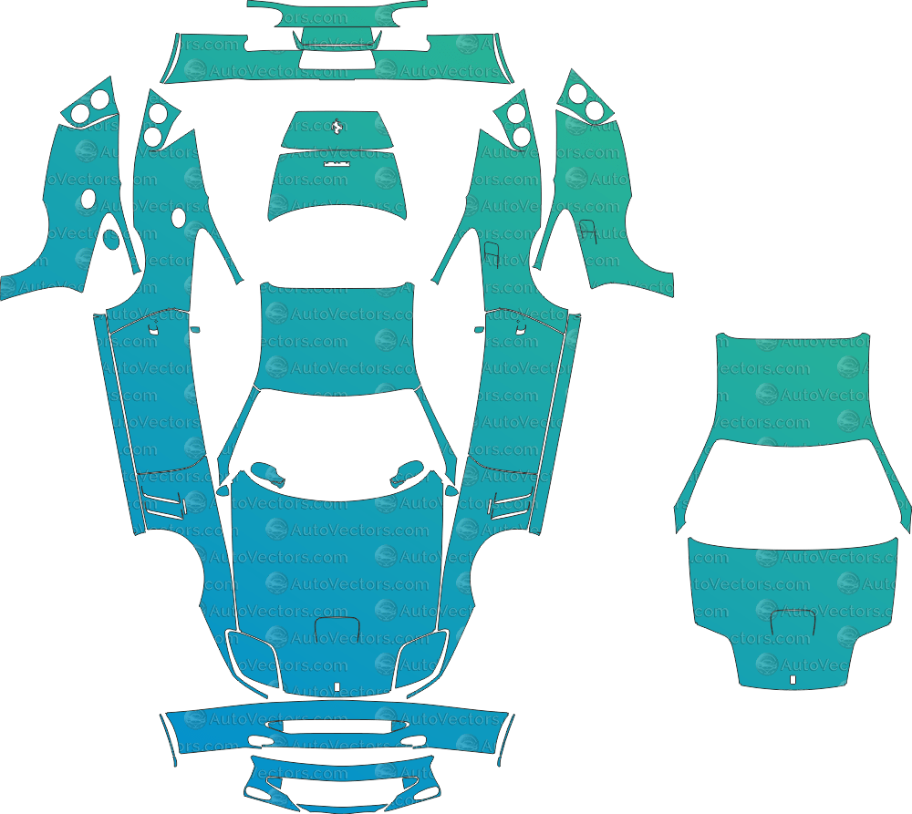 Ferrari 550 Maranello (1996 - 2001) Coupe pre-cut PPF vector template download