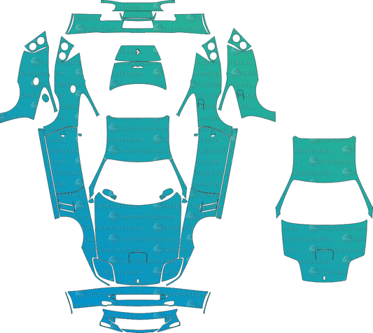 Ferrari 550 Maranello (1996 - 2001) Coupe pre-cut PPF vector template download