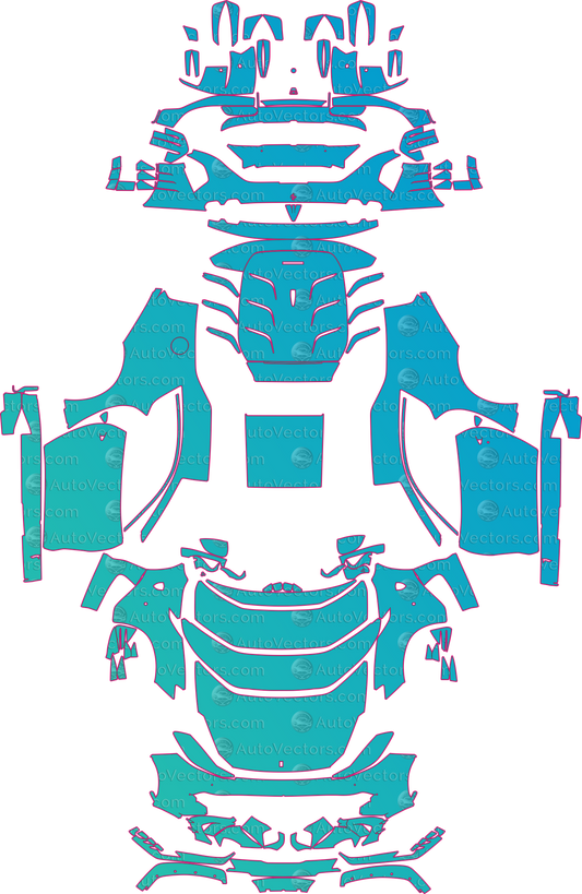 Ferrari 812 F152M Competizione (From 2022) Coupe Pre-Cut PPF Pattern Templates – pre-cut PPF pattern templates, digital download vector files (CDR, AI, PDF, DXF, SVG)