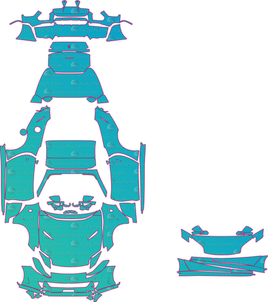 Ferrari 812 GTS F152M (From 2021) Convertible Pre-Cut PPF Pattern Templates – pre-cut PPF pattern templates, digital download vector files (CDR, AI, PDF, DXF, SVG)