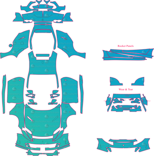 Ferrari 812 Superfast F152M (From 2017) Coupe Pre-Cut PPF Pattern Templates – pre-cut PPF pattern templates, digital download vector files (CDR, AI, PDF, DXF, SVG)
