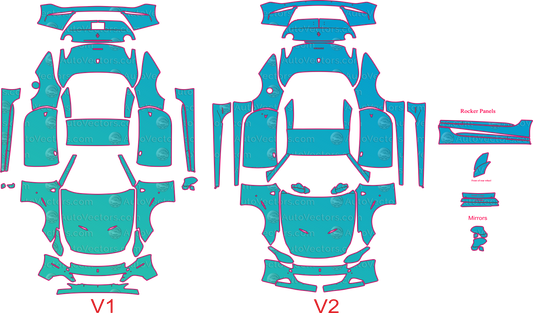 Ferrari California T F149M (From 2014) Convertible Pre-Cut PPF Pattern Templates – pre-cut PPF pattern templates, digital download vector files (CDR, AI, PDF, DXF, SVG)