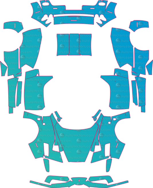 Ferrari Enzo F140 (From 2002) Coupe Pre-Cut PPF Pattern Templates – pre-cut PPF pattern templates, digital download vector files (CDR, AI, PDF, DXF, SVG)
