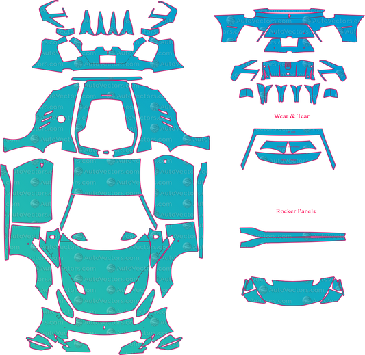Ferrari F12tdf F152 (From 2015) Coupe Pre-Cut PPF Pattern Templates – pre-cut PPF pattern templates, digital download vector files (CDR, AI, PDF, DXF, SVG)