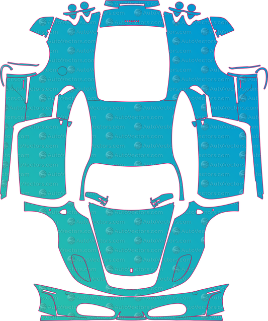 Ferrari F430 F131 (From 2005) Coupe Pre-Cut PPF Pattern Templates – pre-cut PPF pattern templates, digital download vector files (CDR, AI, PDF, DXF, SVG)