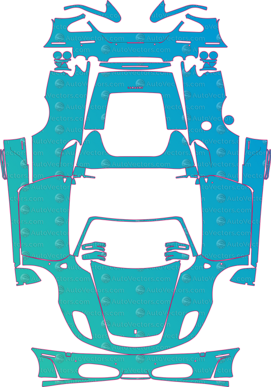 Ferrari F430 Spider F131 (From 2005) Convertible Pre-Cut PPF Pattern Templates – pre-cut PPF pattern templates, digital download vector files (CDR, AI, PDF, DXF, SVG)