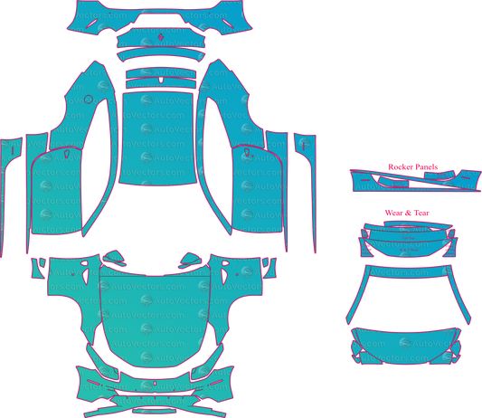 Ferrari FF F151 (From 2012) Coupe Pre-Cut PPF Pattern Templates – pre-cut PPF pattern templates, digital download vector files (CDR, AI, PDF, DXF, SVG)