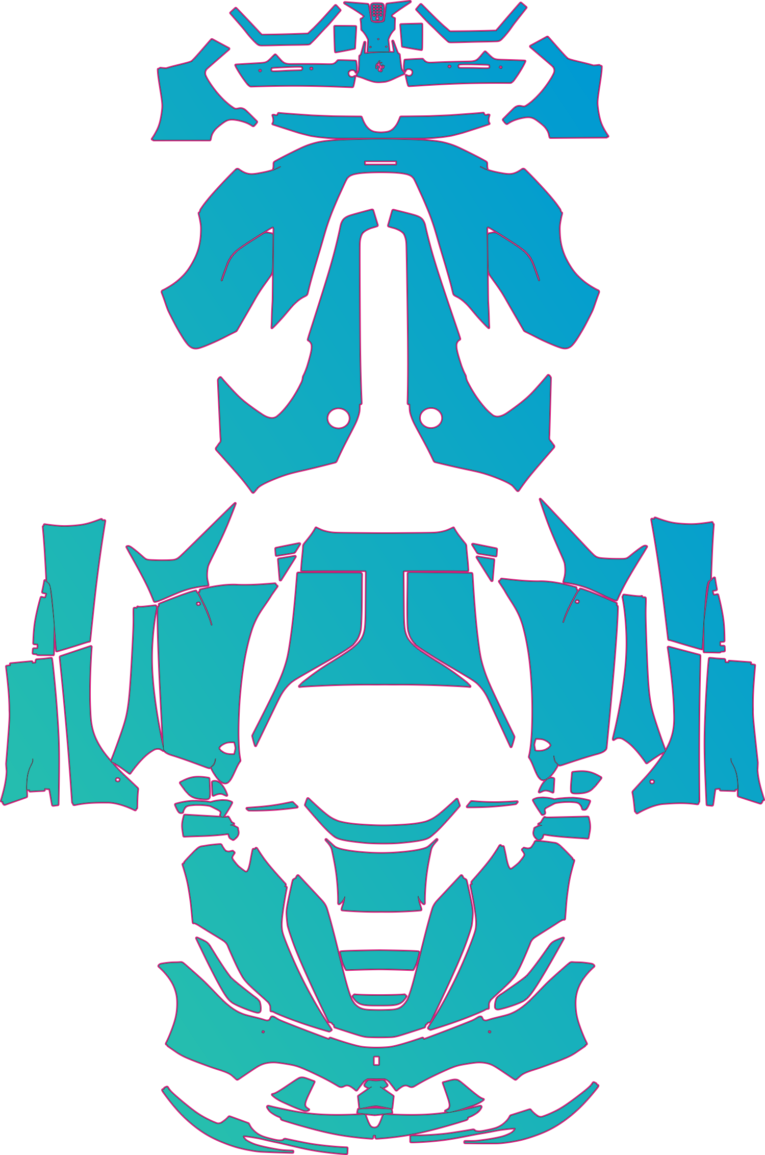 Ferrari LaFerrari F150 (From 2013) Coupe Pre-Cut PPF Pattern Templates – pre-cut PPF pattern templates, digital download vector files (CDR, AI, PDF, DXF, SVG)