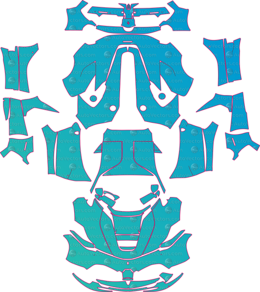 Ferrari LaFerrari F150 (From 2015) Coupe Pre-Cut PPF Pattern Templates – pre-cut PPF pattern templates, digital download vector files (CDR, AI, PDF, DXF, SVG)