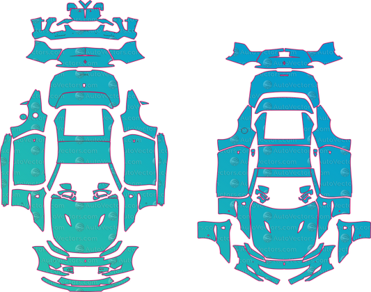 Ferrari Portofino F164 (From 2018) Convertible Pre-Cut PPF Pattern Templates – pre-cut PPF pattern templates, digital download vector files (CDR, AI, PDF, DXF, SVG)