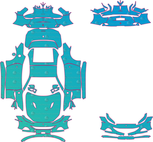 Ferrari Portofino M F164 (From 2021) Convertible Pre-Cut PPF Pattern Templates – pre-cut PPF pattern templates, digital download vector files (CDR, AI, PDF, DXF, SVG)