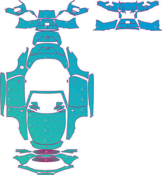 Ferrari Roma Spider F169 (From 2023) Convertible Pre-Cut PPF Pattern Templates – pre-cut PPF pattern templates, digital download vector files (CDR, AI, PDF, DXF, SVG)