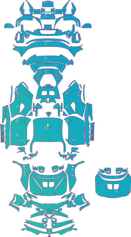 Ferrari SF90 Stradale F173 (From 2024) Coupe Pre-Cut PPF Pattern Templates – pre-cut PPF pattern templates, digital download vector files (CDR, AI, PDF, DXF, SVG)