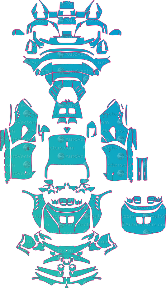 Ferrari SF90 XX Stradale F173 (From 2024) Coupe Pre-Cut PPF Pattern Templates – pre-cut PPF pattern templates, digital download vector files (CDR, AI, PDF, DXF, SVG)