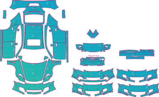 Porsche Panamera 970 (From 2010) Sedan Pre-Cut PPF Pattern Templates – pre-cut PPF pattern templates, digital download vector files (CDR, AI, PDF, DXF, SVG)