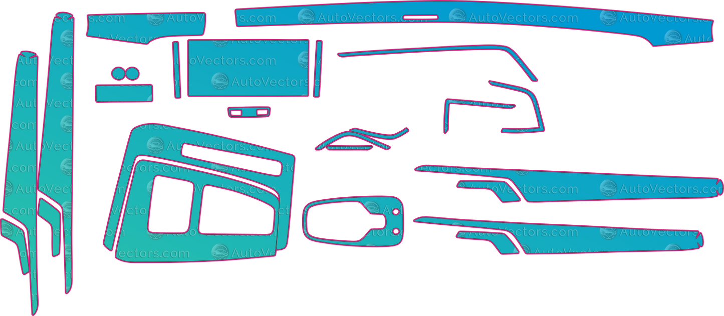 Audi Q3 F3 Base (2021-2025) SUV Interior Pre-Cut PPF Pattern Templates – interior pre-cut PPF pattern templates, digital download vector files (CDR, AI, PDF, DXF, SVG)