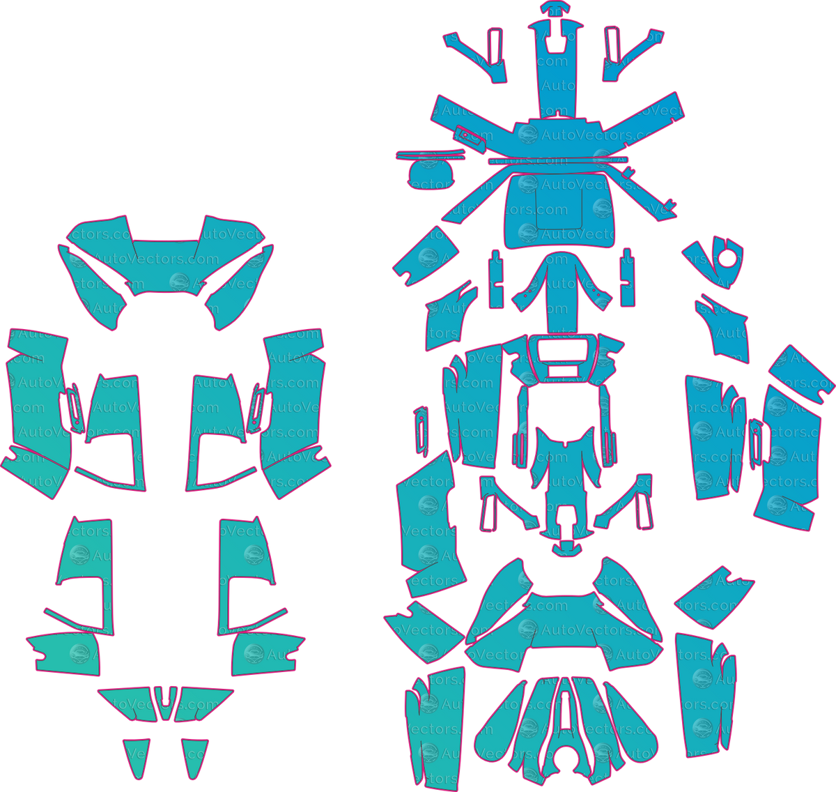 Harley-Davidson Street Glide (From 2024) Moto motorcycle PPF pattern layout