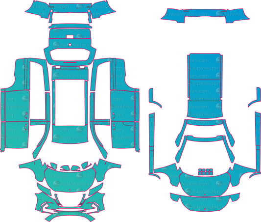 Mercedes-Benz Vito W447 LCI (From 2024) Van Pre-Cut PPF Pattern Templates – pre-cut PPF pattern templates, digital download vector files (CDR, AI, PDF, DXF, SVG)