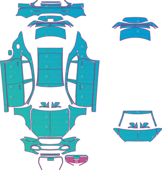 Mercedes-Benz S-Class Maybach Z223 (From 2021) Sedan Pre-Cut PPF Pattern Templates – pre-cut PPF pattern templates, digital download vector files (CDR, AI, PDF, DXF, SVG)