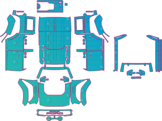 Ford Bronco Raptor 4 Door (From 2026) SUV pre-cut PPF pattern layout