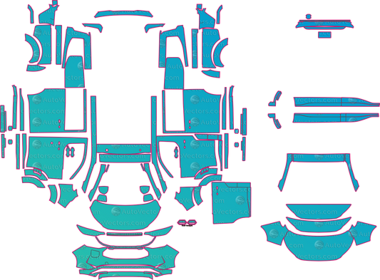 Ford E-Transit Custom V710 (From 2025) Van Pre-Cut PPF Pattern Templates – pre-cut PPF pattern templates, digital download vector files (CDR, AI, PDF, DXF, SVG)
