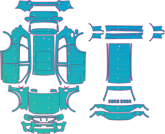 Ford Everest Platinum (From 2023) SUV – pre-cut PPF pattern templates, instant digital download vector cut files (CDR, AI, PDF, SVG)