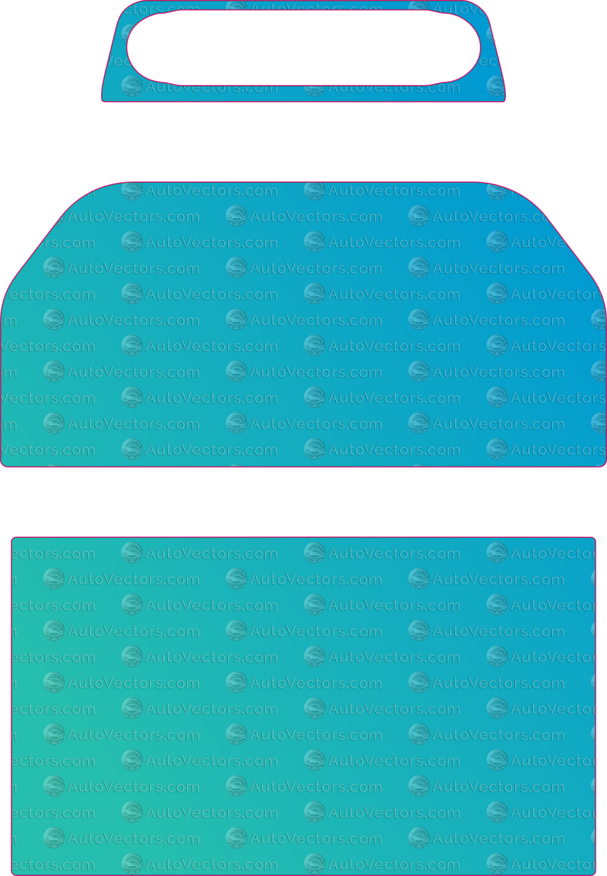 Ford Everest U704 Base V1 (From 2022) SUV Interior – interior pre-cut PPF pattern templates, instant digital download vector cut files (CDR, AI, PDF, SVG)