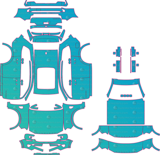 Ford Everest U704 Platinum (From 2025) SUV – pre-cut PPF pattern templates, instant digital download vector cut files (CDR, AI, PDF, SVG)