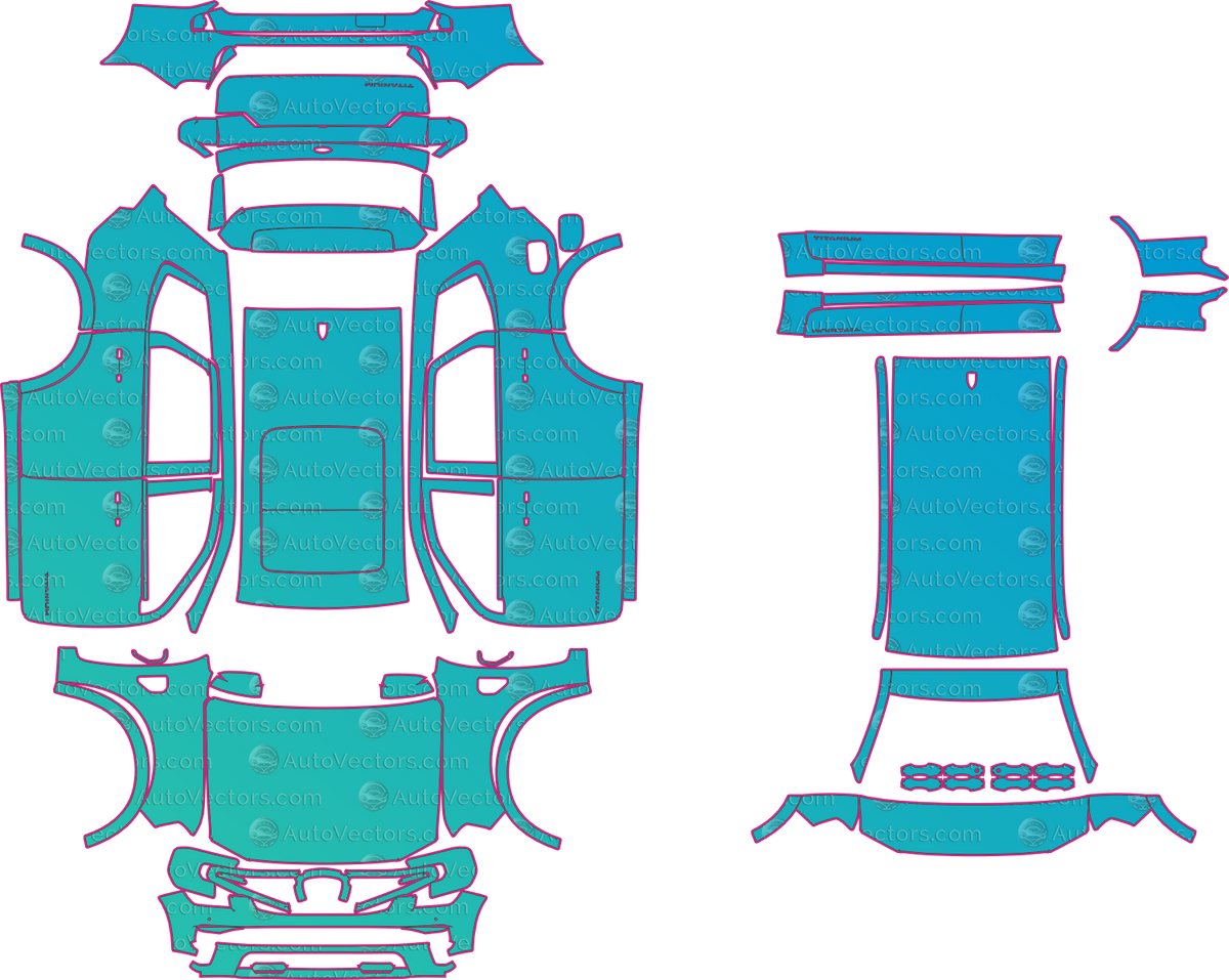 Ford Everest U704 Titanium (From 2023) SUV – pre-cut PPF pattern templates, instant digital download vector cut files (CDR, AI, PDF, SVG)