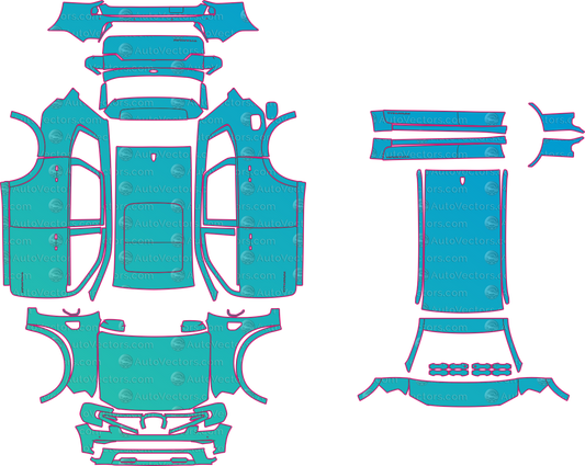 Ford Everest U704 Titanium (From 2023) SUV – pre-cut PPF pattern templates, instant digital download vector cut files (CDR, AI, PDF, SVG)