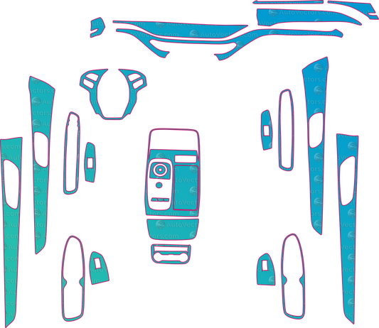 Ford Everest V2 (From 2021) SUV Interior – interior pre-cut PPF pattern templates, instant digital download vector cut files (CDR, AI, PDF, SVG)