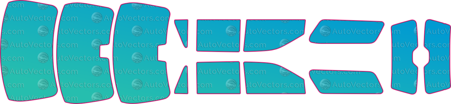 Ford Expedition Max U553 Base (From 2018) SUV – window tint pre-cut templates, instant digital download vector cut files (CDR, AI, PDF, SVG)