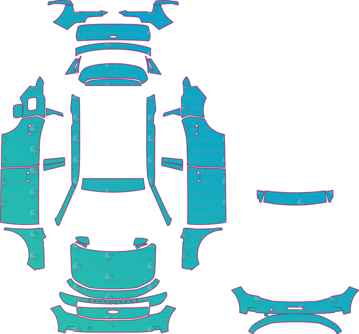 Ford Explorer EV EU (From 2024) SUV pre-cut PPF pattern layout