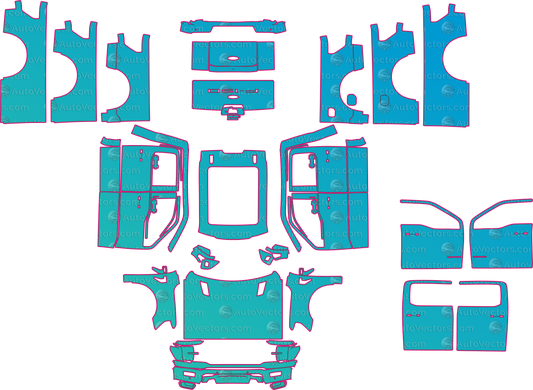 Ford F-150 P702 King Ranch Facelift (From 2024) Pickup Pre-Cut PPF Pattern Templates – pre-cut PPF pattern templates, digital download vector files (CDR, AI, PDF, DXF, SVG)