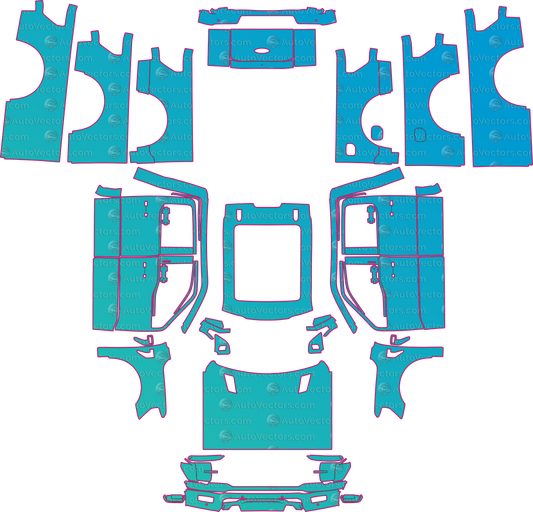 Ford F-150 P702 Platinum Facelift (From 2024) Pickup Pre-Cut PPF Pattern Templates – pre-cut PPF pattern templates, digital download vector files (CDR, AI, PDF, DXF, SVG)
