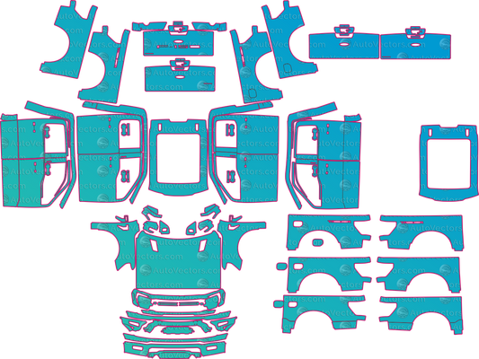 Ford F-150 P702 Tremor (From 2023) Pickup Pre-Cut PPF Pattern Templates – pre-cut PPF pattern templates, digital download vector files (CDR, AI, PDF, DXF, SVG)
