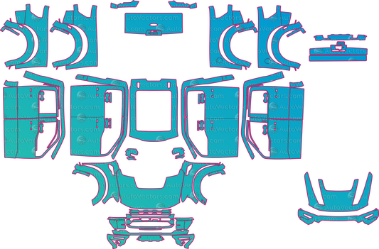 Ford F-150 Raptor R P702 Facelift (From 2024) Pickup Pre-Cut PPF Pattern Templates – pre-cut PPF pattern templates, digital download vector files (CDR, AI, PDF, DXF, SVG)