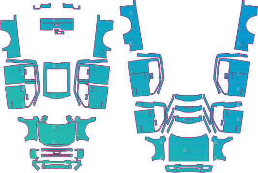 Ford F-250 XLT (From 2023) Pickup – pre-cut PPF pattern templates, instant digital download vector cut files (CDR, AI, PDF, SVG)
