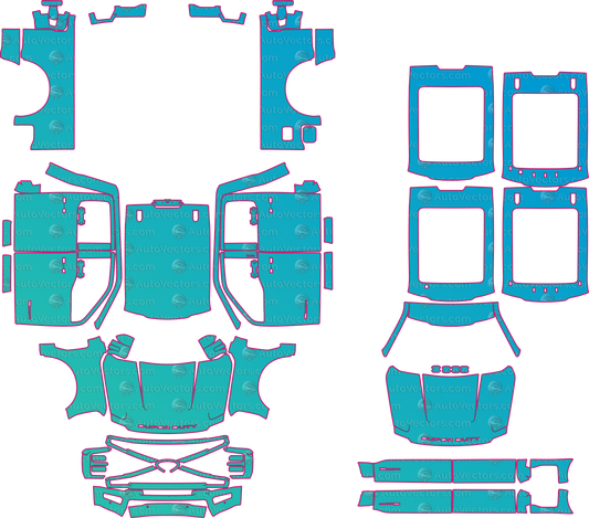 Ford F-350 Platinum Crew Cab (From 2023) Pickup – pre-cut PPF pattern templates, instant digital download vector cut files (CDR, AI, PDF, SVG)