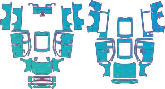 Ford F-350 XLT (From 2023) Pickup – pre-cut PPF pattern templates, instant digital download vector cut files (CDR, AI, PDF, SVG)