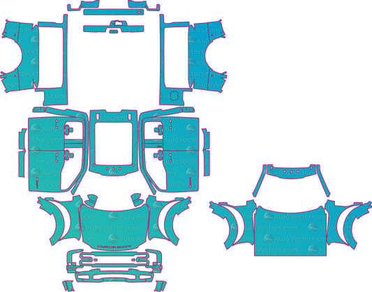 Ford F-450 King Ranch (From 2025) Pickup – pre-cut PPF pattern templates, instant digital download vector cut files (CDR, AI, PDF, SVG)