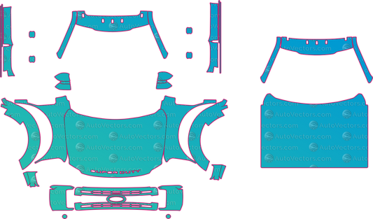 Ford F-550 XLT (From 2023) Pickup – pre-cut PPF pattern templates, instant digital download vector cut files (CDR, AI, PDF, SVG)