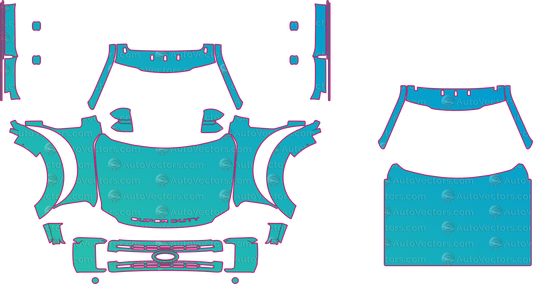 Ford F-600 XLT (From 2023) Pickup – pre-cut PPF pattern templates, instant digital download vector cut files (CDR, AI, PDF, SVG)